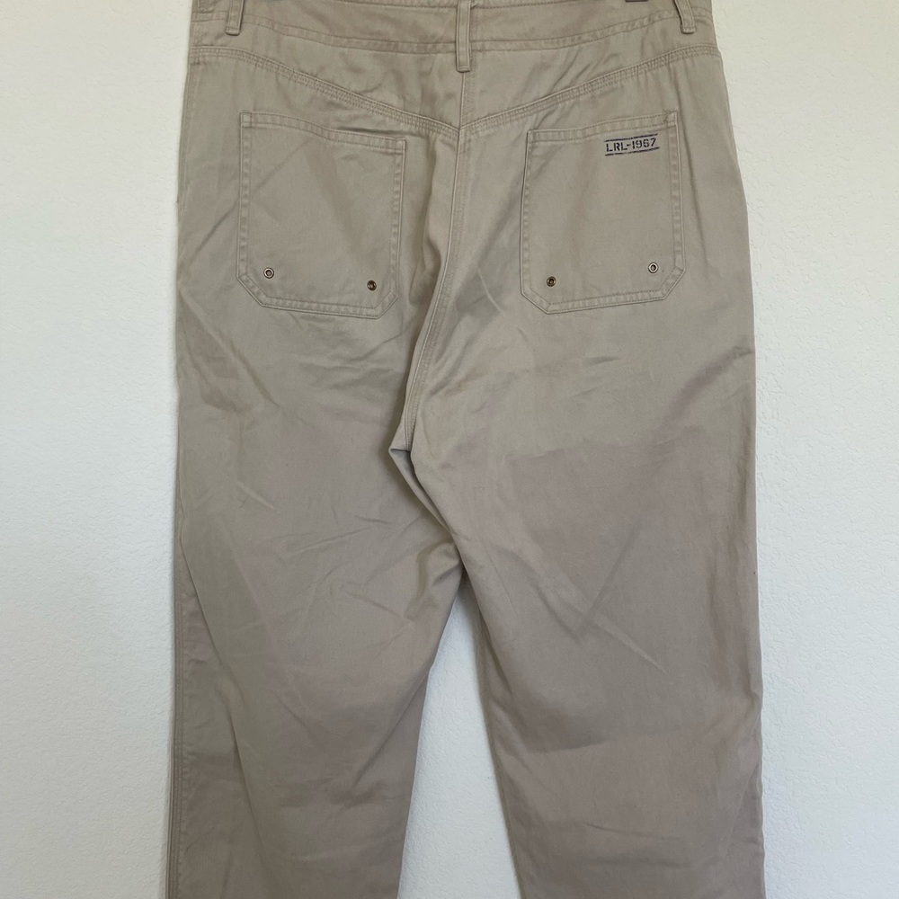 RALPH LAUREN cotton beige pants cream cropped tan - Picture 3 of 10